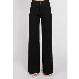 Letter To Juliet Pants Womens Small Black Ponte Trouser Wide Leg LTJ 26x31 NEW